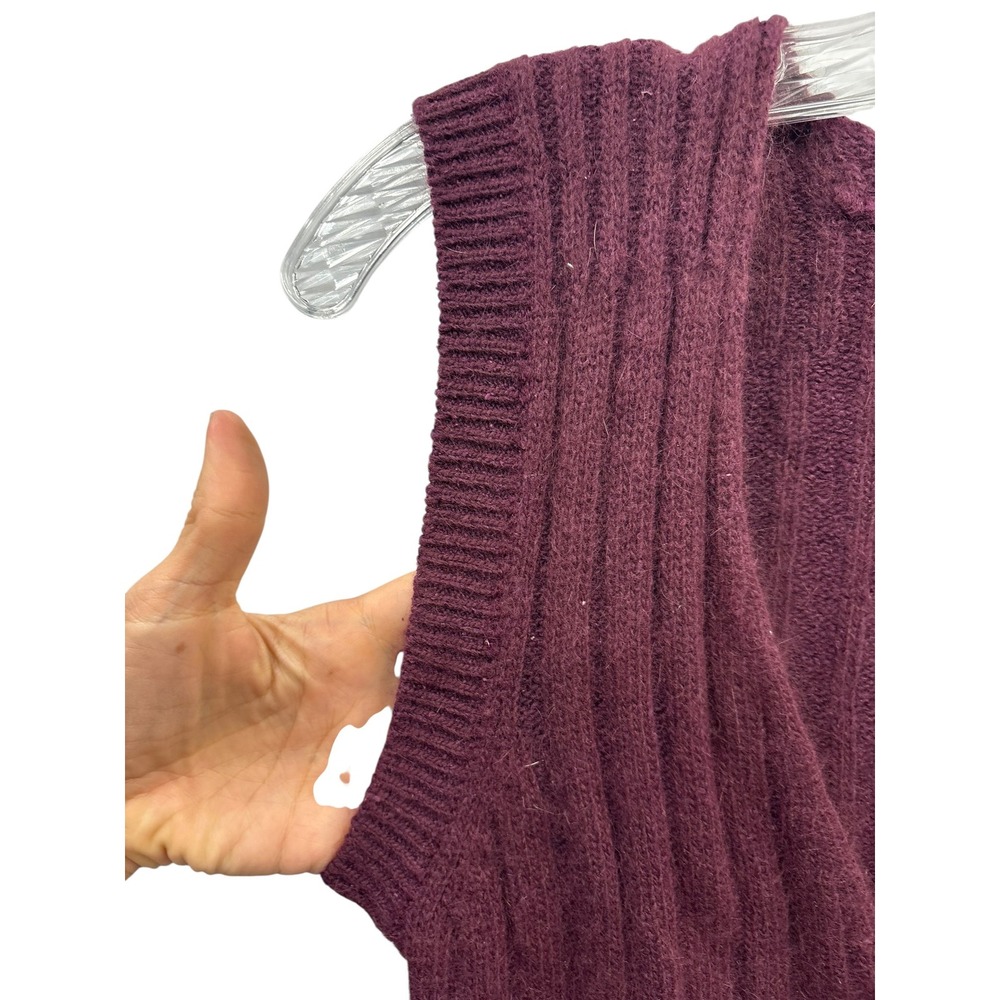 Vintage Cassidy Angora Silk‎ Wrap Sweater Vest Plum Soft Girl Cozy 90s Preppy S - Picture 3 of 6